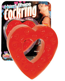 Inel Heart Shape Cockring Rosu