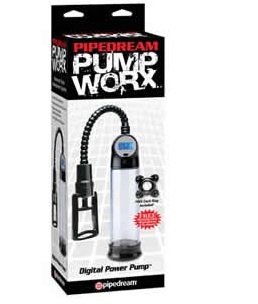 Pompa pentru marirea penisului Pump Worx Digital Power Pump, cu afisaj digital al presiunii, 20 cm
