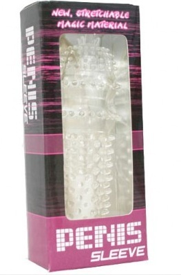 Prelungitor Penis Sleeve Stimulate New Stretchable Magic Material cu cili pentru cresterea placerii sexual, 14 cm