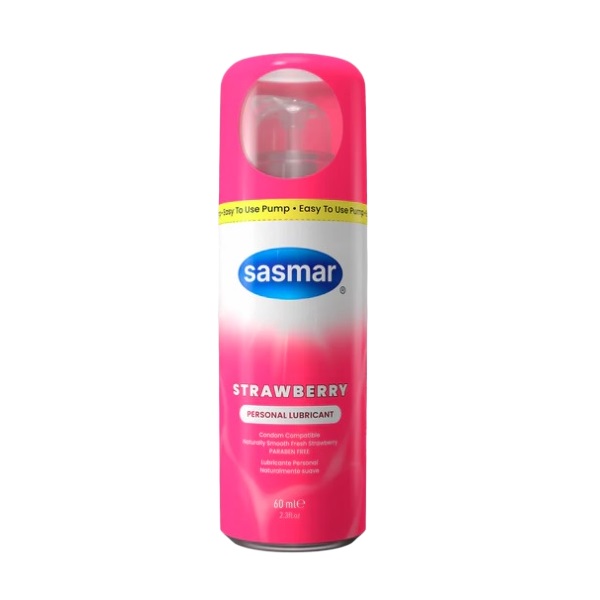 Sasmar Strawberry - lubrifiant cu aroma de capsune - 60 ml