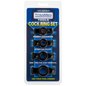 Set inele TITANMEN COCK RING SET BLACK