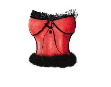 Veioza in forma de corset rosu, 25 cm