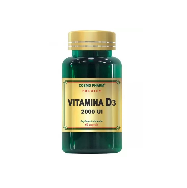 Cosmopharm Premium Vitamina D3 2000 UI, 60 capsule