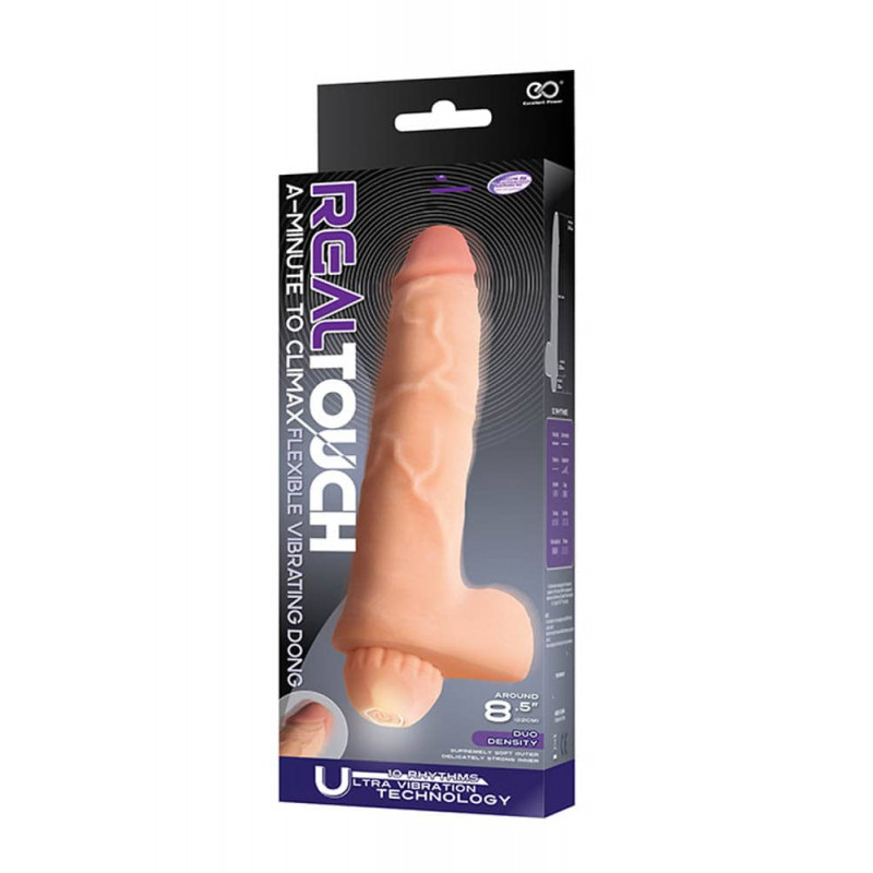 NMC REAL TOUCH A-MINUTE TO CLIMAX VIBE FLESH 8.5â€ â€“ vibrator cu testicule